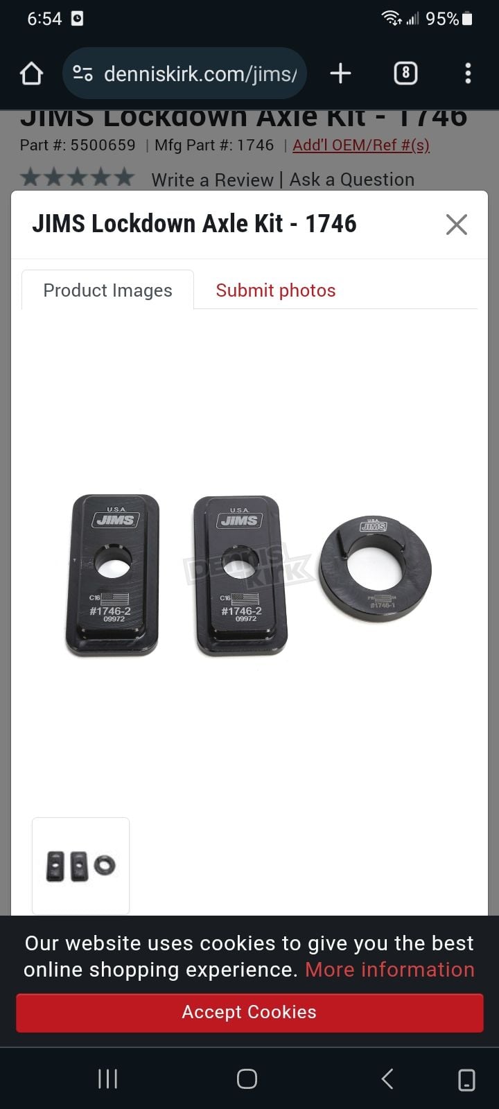 , Moto: Dimensions du verrouillage de l&rsquo;essieu Jims